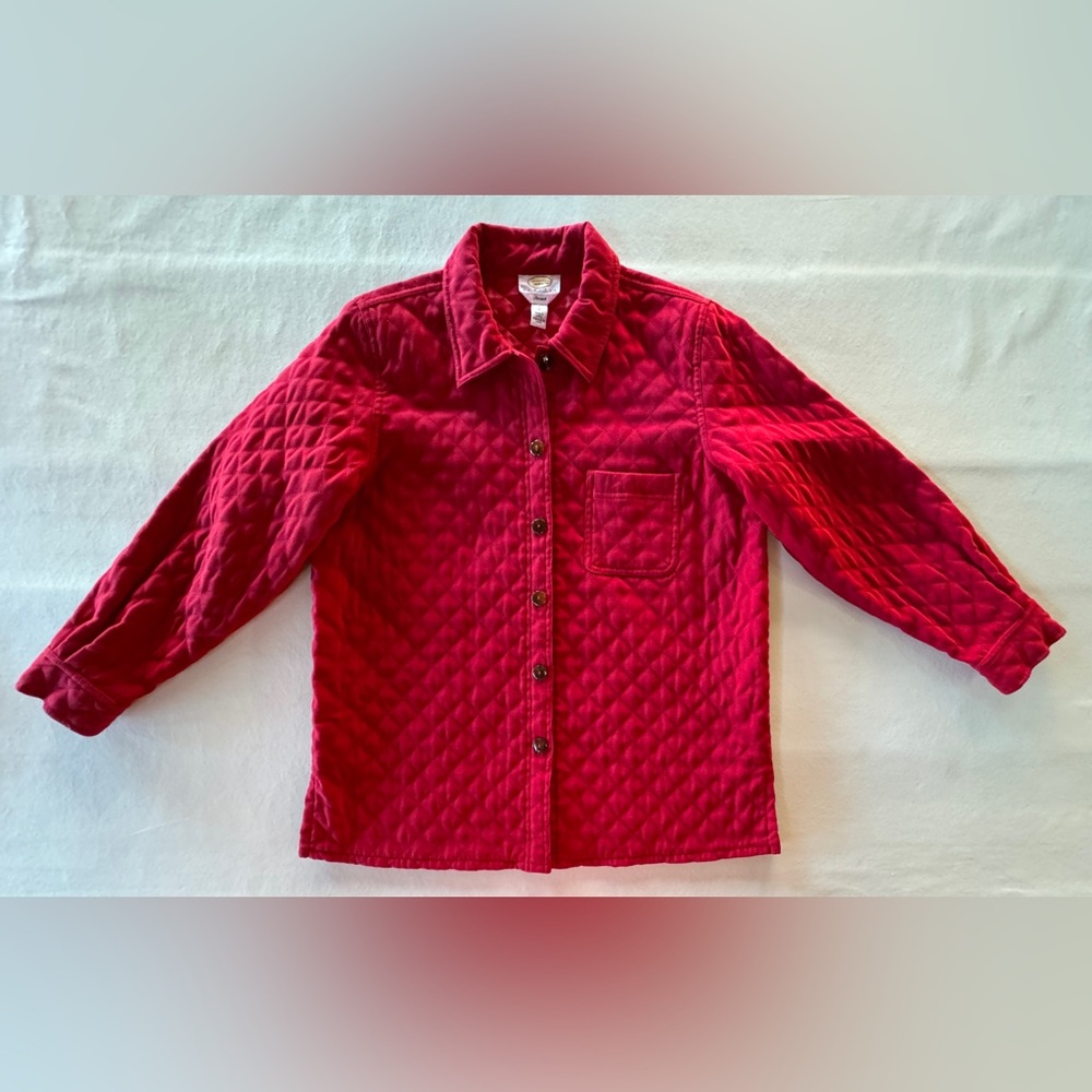 Talbots Quilted Utility Jacket Barn Chore Shacket Red (M/Petite) - Picture 7 of 17